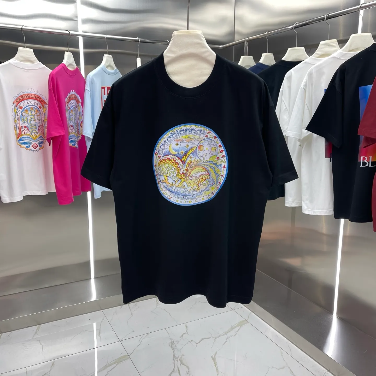 25ss New Arrival Casablanca Classic Series T ～ ， ， 。 ， Classic ， In Stock ！ ：White Black Size：S M L XL XXL